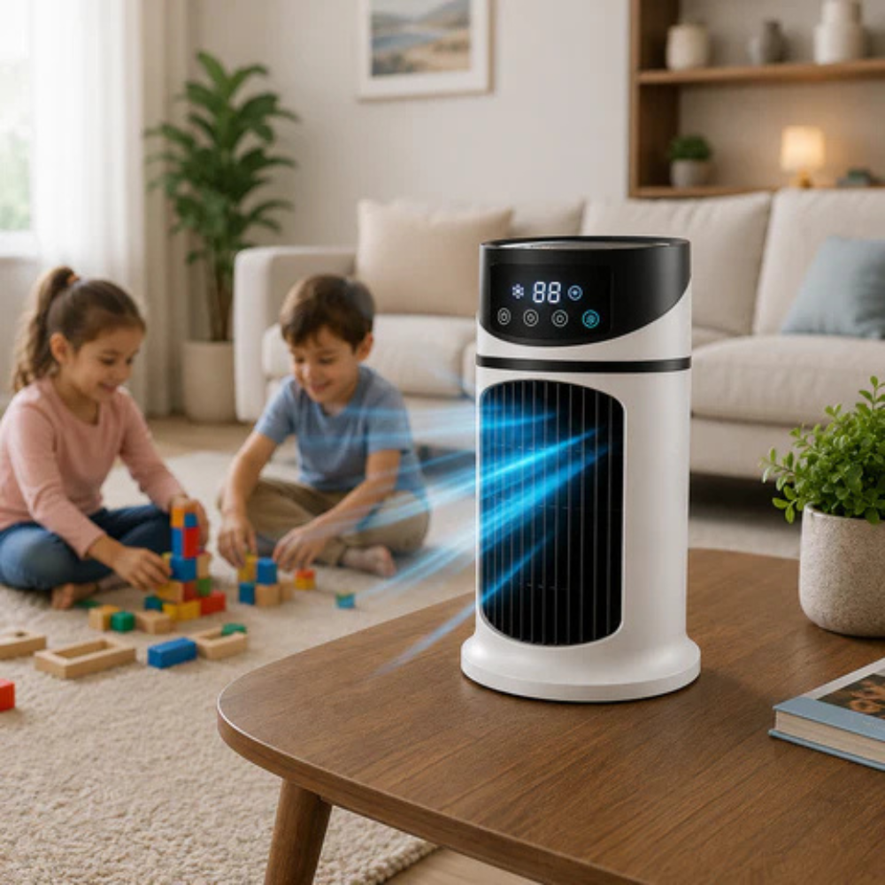 Portable Air Cooler with LED Display, Remote Control and USB Rechargeable