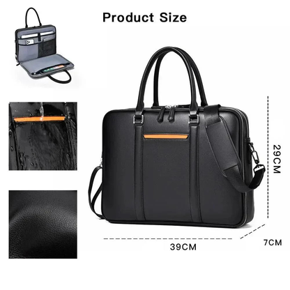 Briefcase Organizer with Laptop Compartment and Crossbody Shoulder Strap