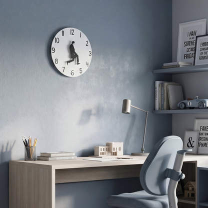 Wall Clock Silly Walks Kinetic Moving Silhouette Desk and Office Timepiece