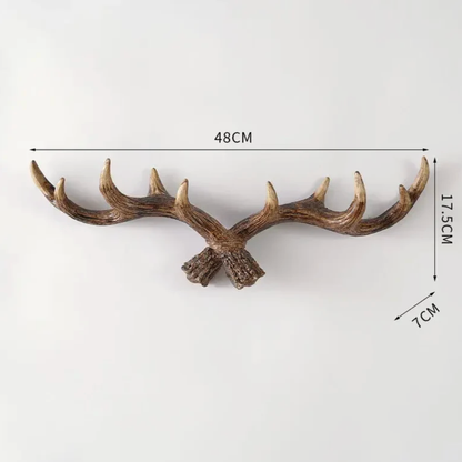 Wall Mounted Coat Rack Retro Antler Hanger Resin Hook Entryway Organizer