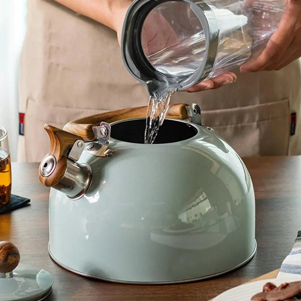 Stainless Steel Tea Kettle, 3L Stovetop Whistling Kitchen Water Boiler