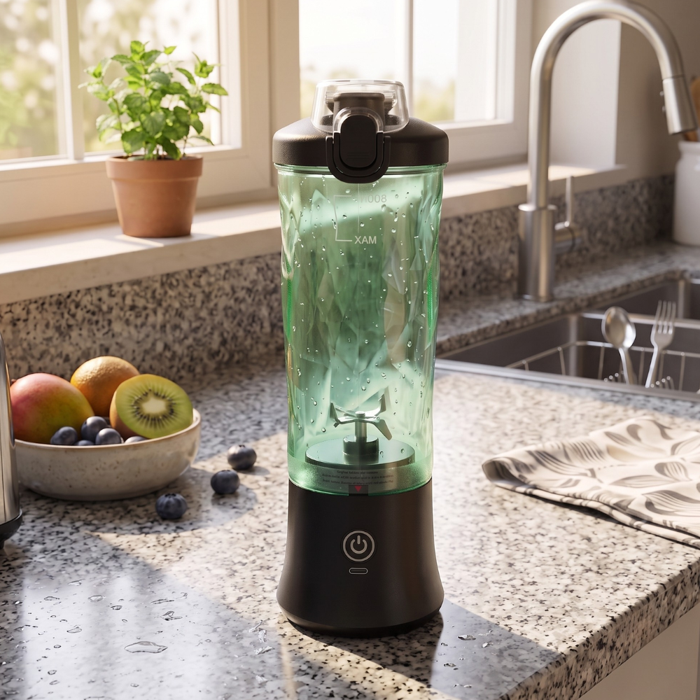 Smoothie Blender 2 in 1 Portable Electric Juicer and Mixer with 6 Blades