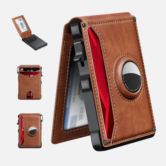 Wallet with RFID Blocking Card Holder and AirTag Slot for Daily Carry