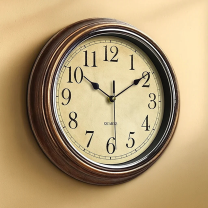 Classic Retro Wall Clock, 12" Silent Non Ticking Quartz Design