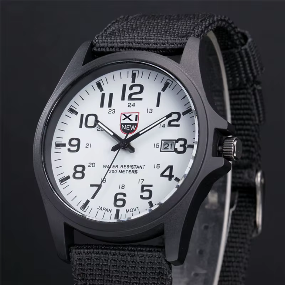 Mens Watches Tactical Field Military Style Quartz Watch with LED