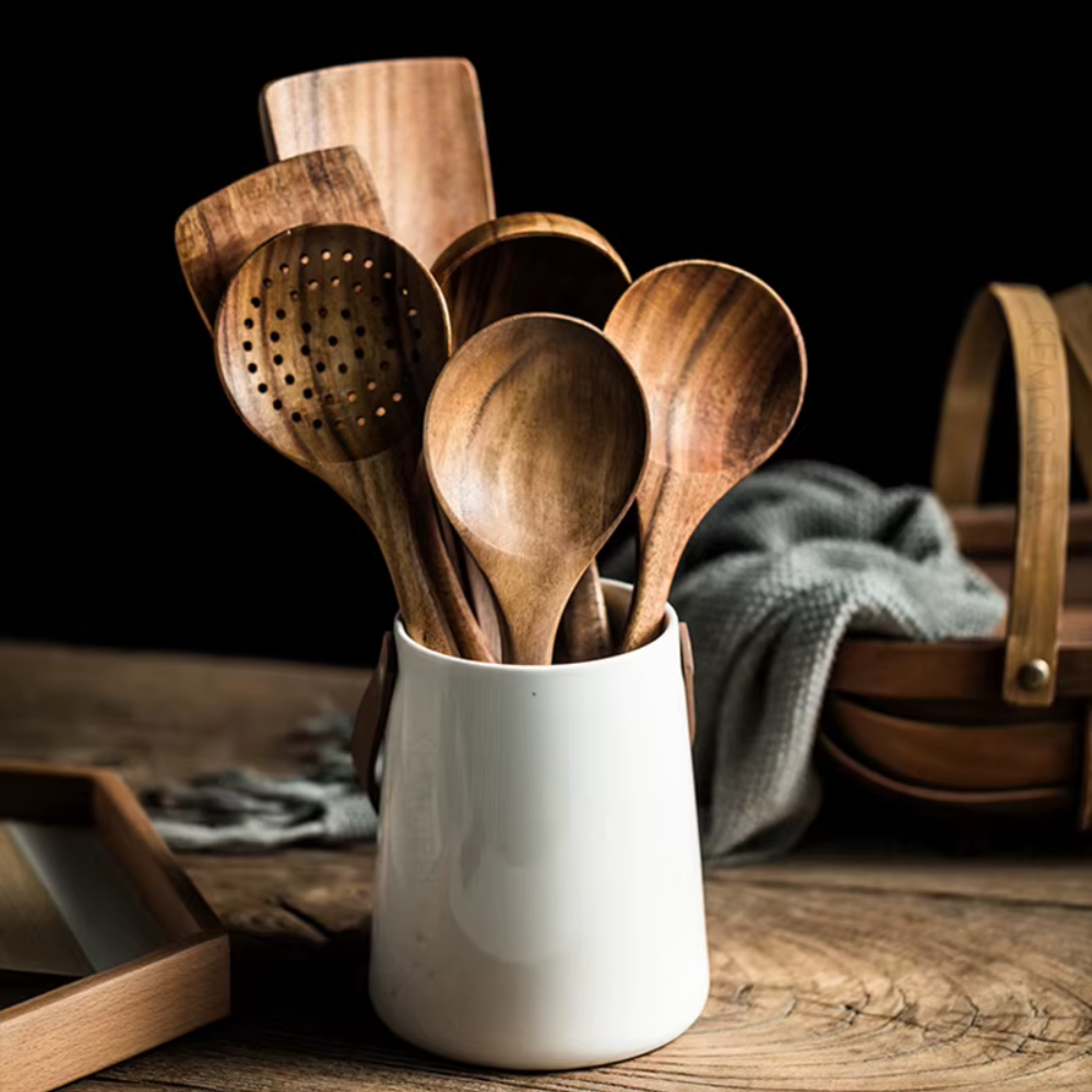 Wooden Utensil 7-Piece Kitchen Set