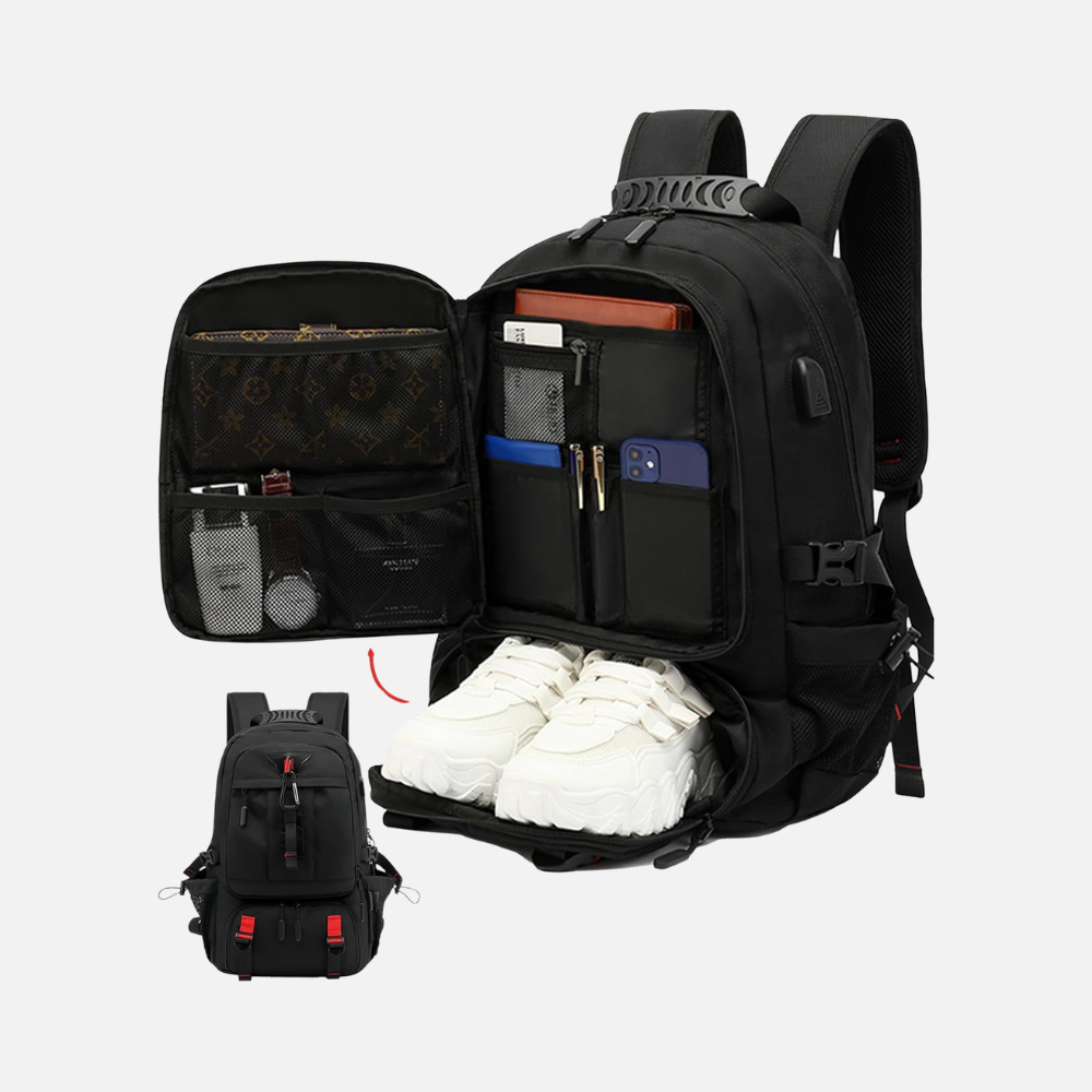 Weekend Bag Expandable 60L Travel Pack with Laptop and Shoe Compartment