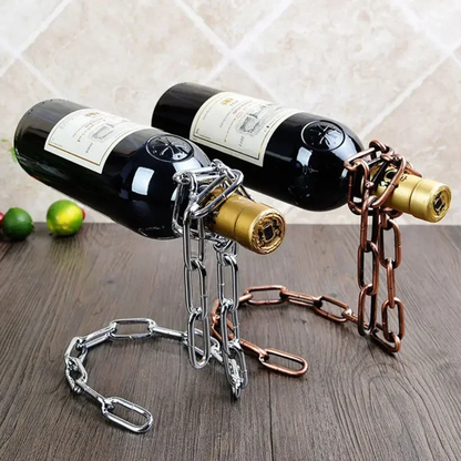 Single Wine Bottle Holder, Chain & Pearl Style Stand