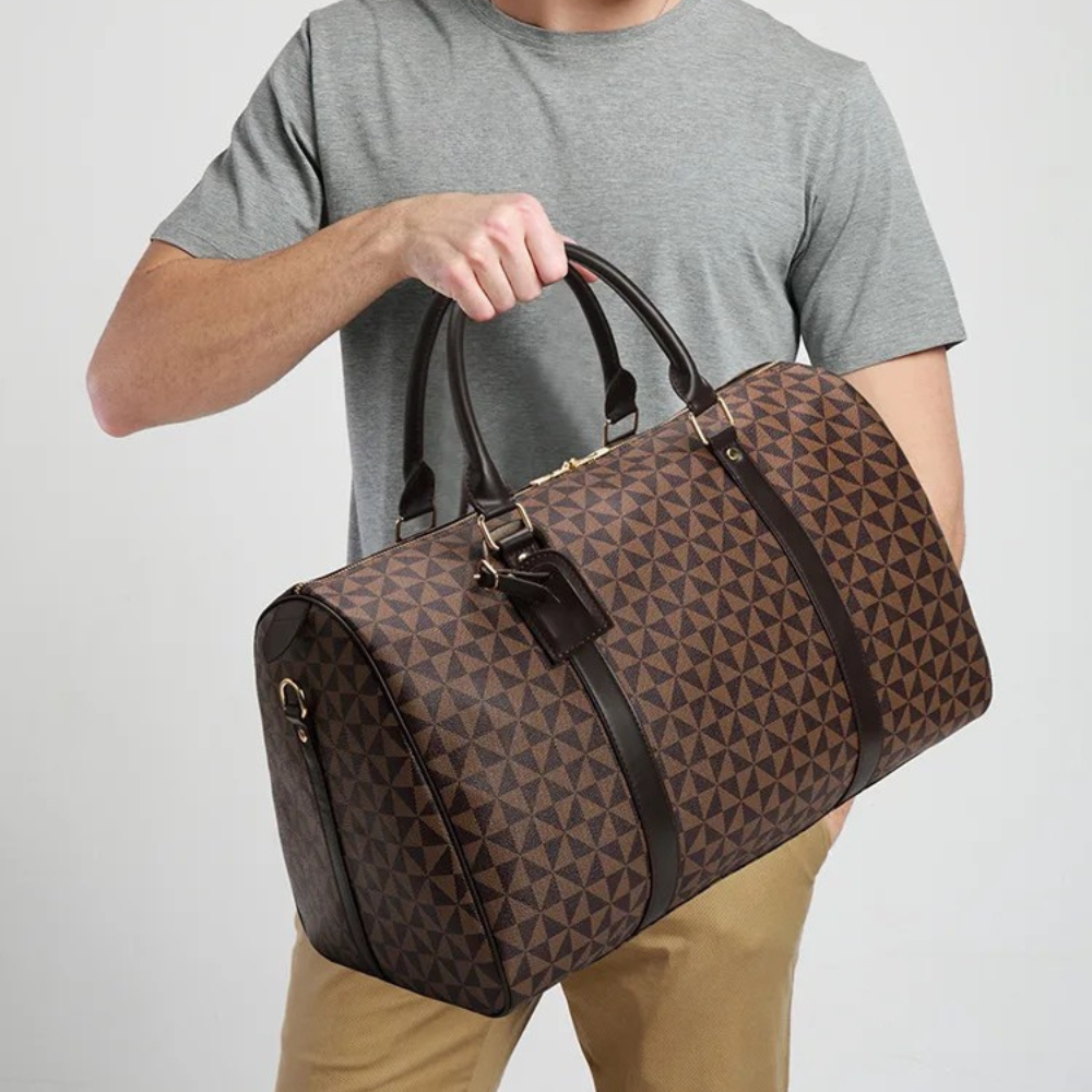 Travel Duffle Bag with Rugged Shoulder Strap and Internal Utility Pocket