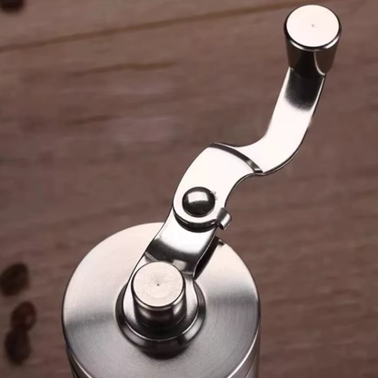 Manual Coffee Grinder with Adjustable Grinding and Wood Grain Finish