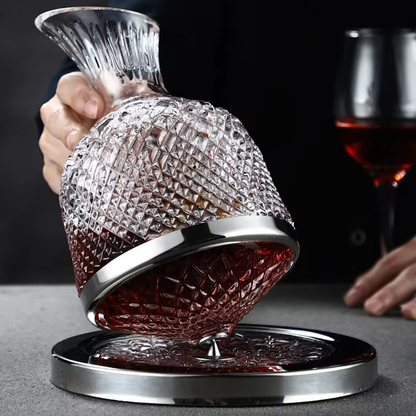 Wine Decanter with 360 Degree Rotating Base and Slanted Spout 50.7fl oz