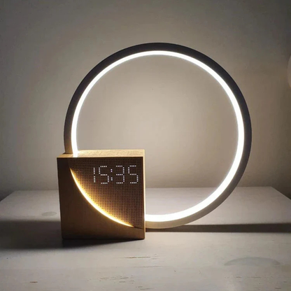 Smart Sunrise Alarm Clock with Circular Reading Lamp and USB Charger