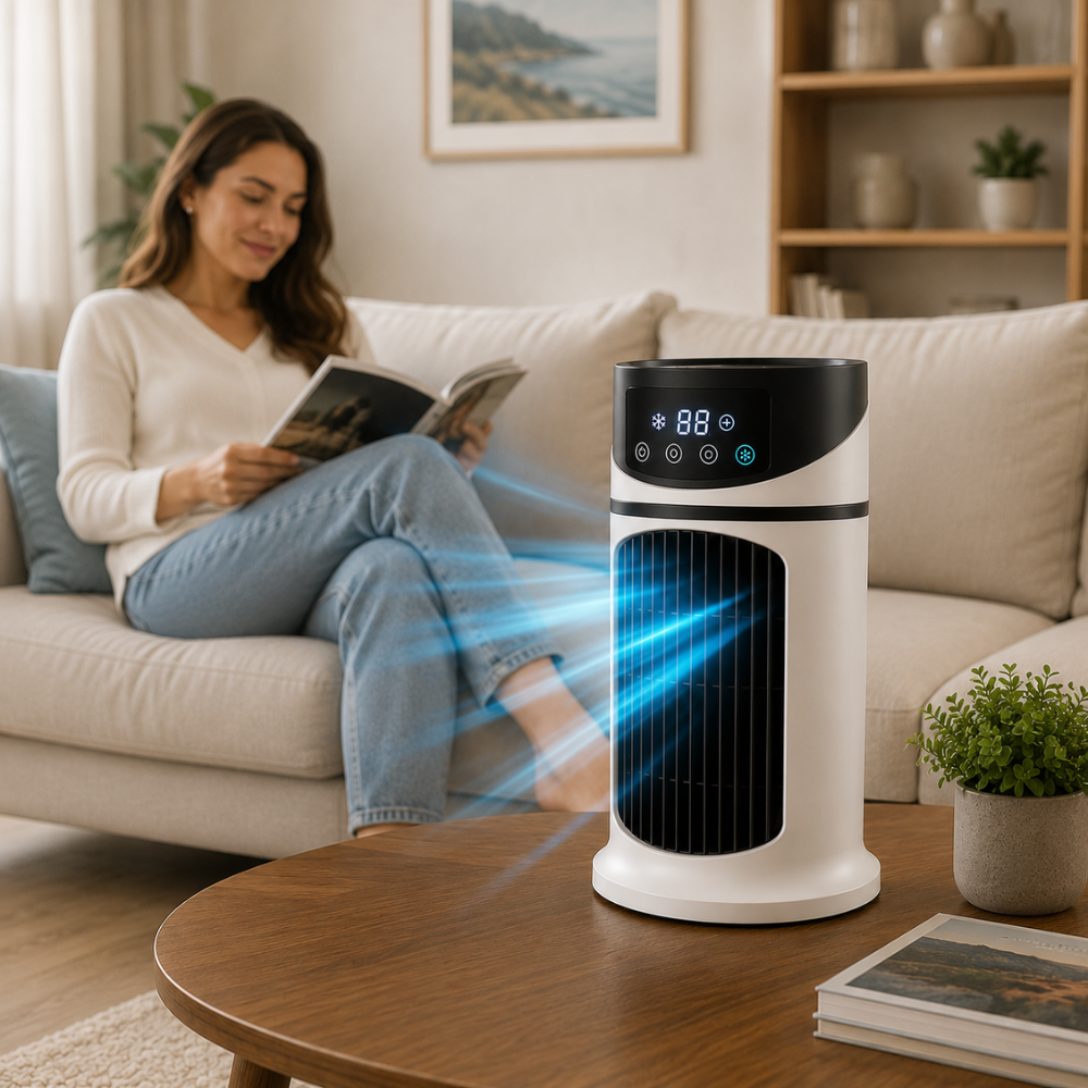 Portable Air Cooler with LED Display, Remote Control and USB Rechargeable