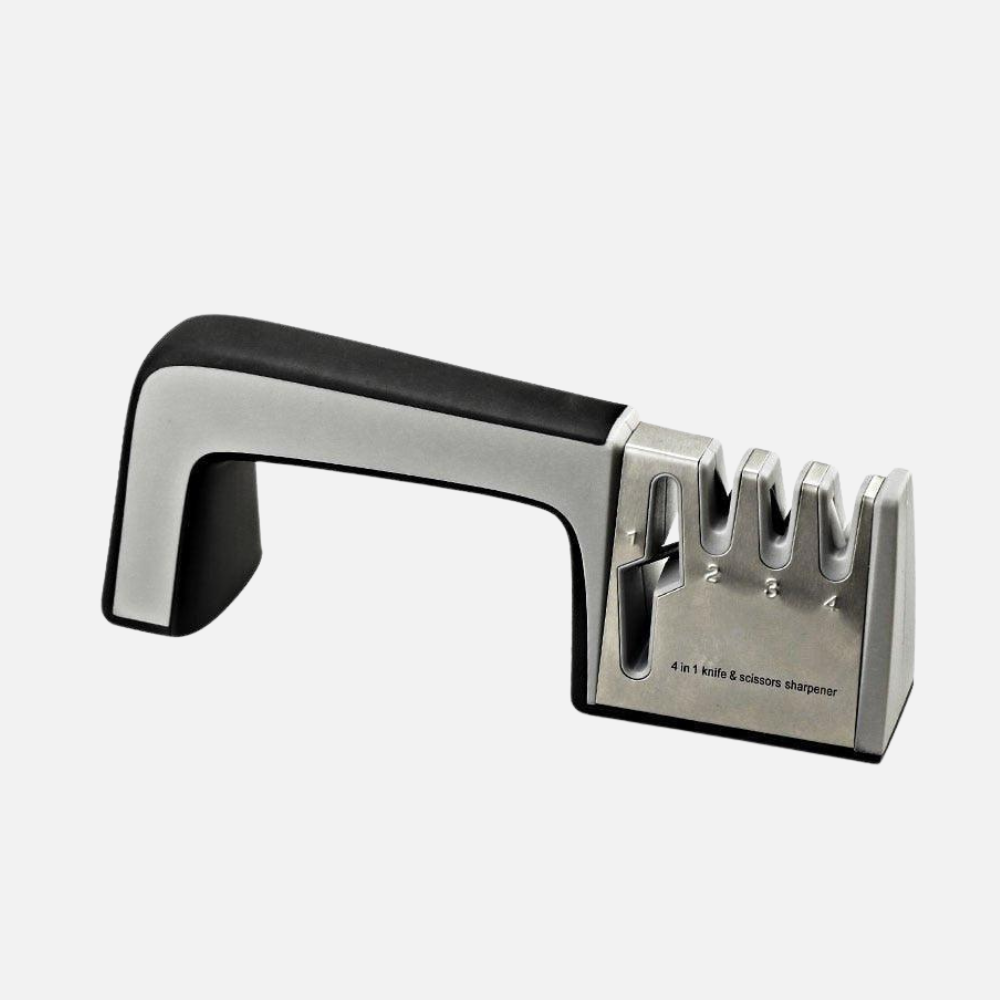Knife Sharpener 4 in 1 Manual Pull-Through Tool for Blades and Scissors