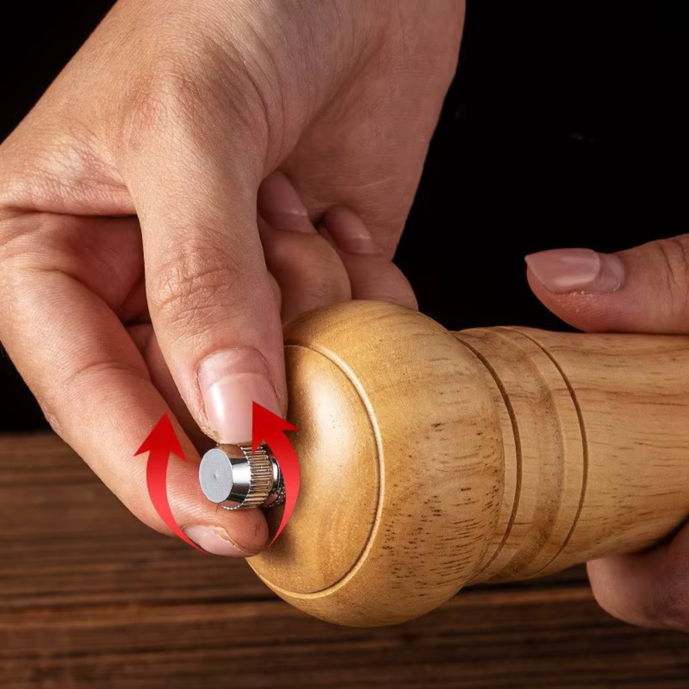 Wooden Salt & Pepper Grinder With Acrylic Viewing Window