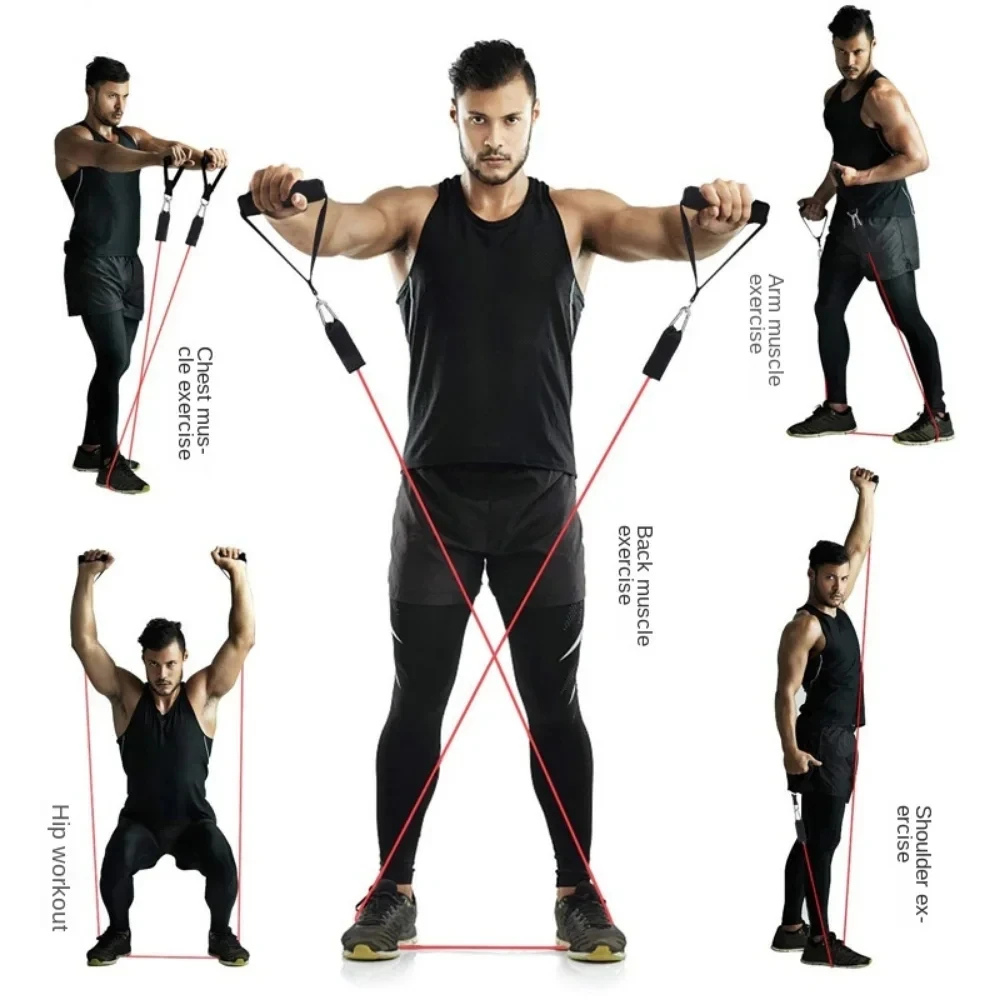 Fitness Resistance Bands Set For Home Gym, 11-Piece Complete Exercise Workout Kit