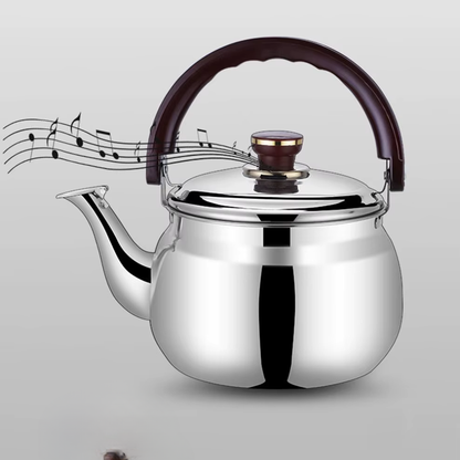 Stainless Steel Stovetop Boiling Water Kettle, Whistling Stovetop Pot With Wide Curved Handle