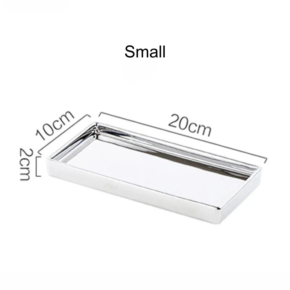 Rectangular Electroplated Ceramic Tray With 4 Different Sizes