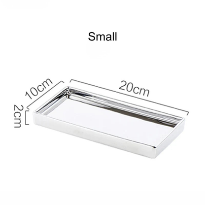 Rectangular Electroplated Ceramic Tray With 4 Different Sizes