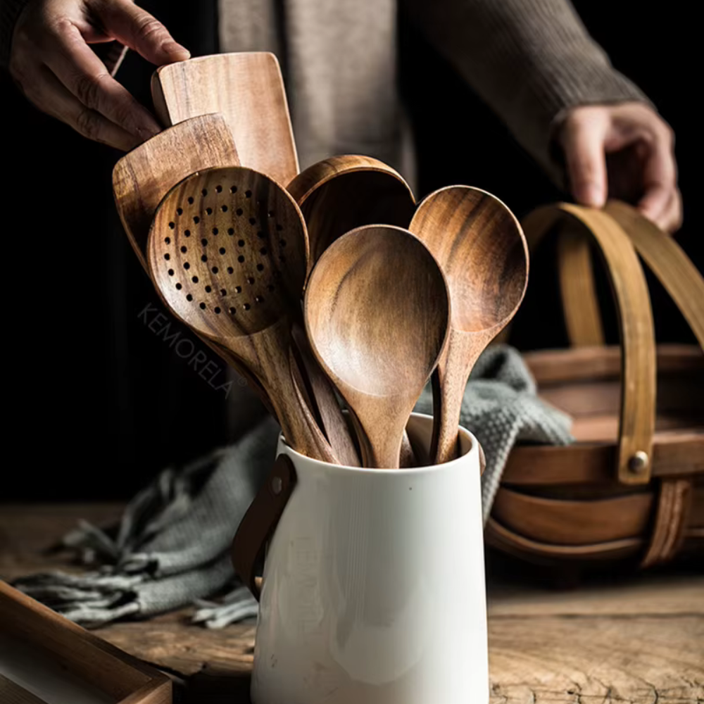 Wooden Utensil 7-Piece Kitchen Set