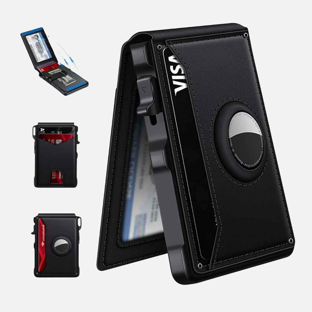 Wallet with RFID Blocking Card Holder and AirTag Slot for Daily Carry