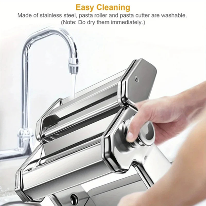 Pasta Maker Machine Stainless Steel Manual Roller Press with 6 Settings
