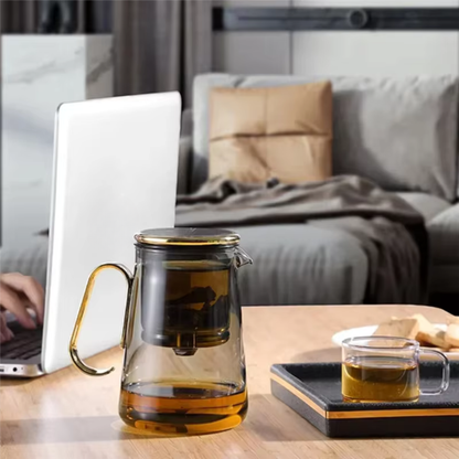 Magnetic Glass Teapot Kettle, Tea Kettle Cooker With Stainless Steel Handle & Lid