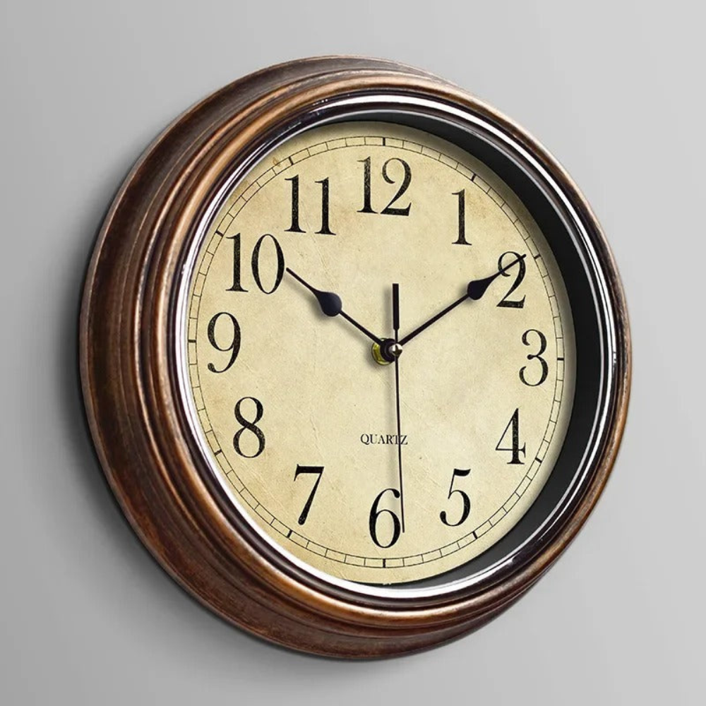 Classic Retro Wall Clock, 12" Silent Non Ticking Quartz Design