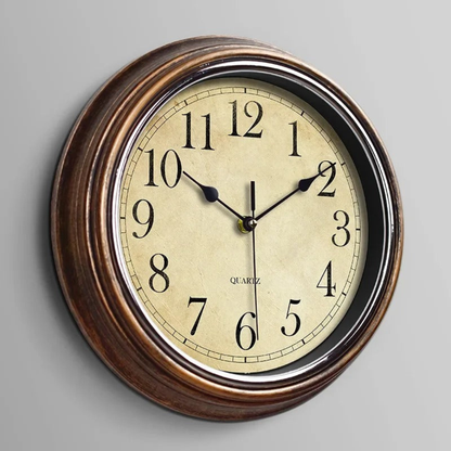 Classic Retro Wall Clock, 12" Silent Non Ticking Quartz Design