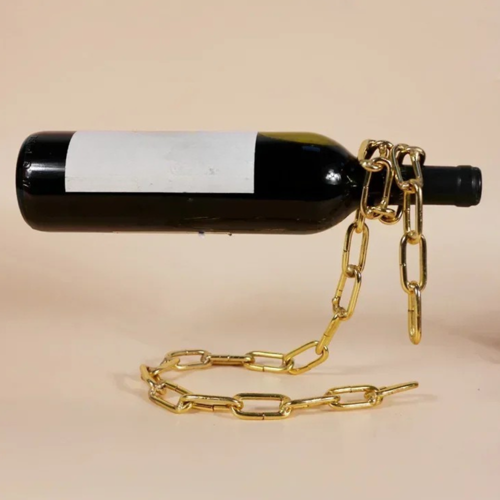 Single Wine Bottle Holder, Chain & Pearl Style Stand