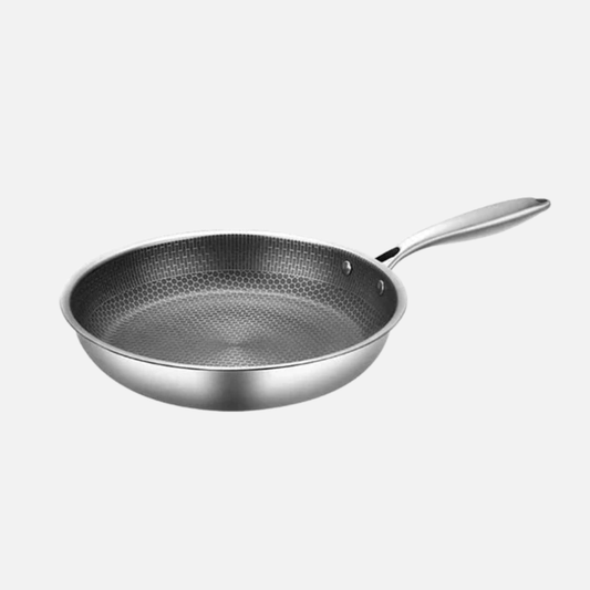 Large Non-stick Frying Pan - Modern Stainless Steel