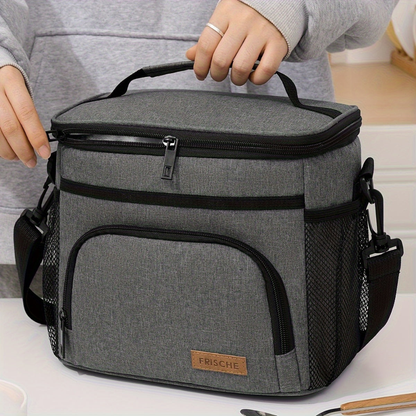 Insulated Lunch Bag with Adjustable Shoulder Strap and Thermal Lining