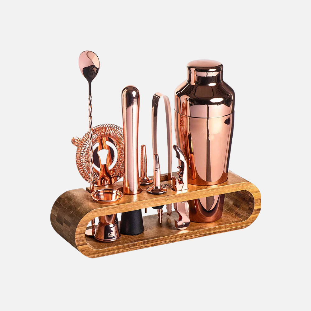 Cocktail Set, 10pcs Bar Kit Essentials Including Storage Stand