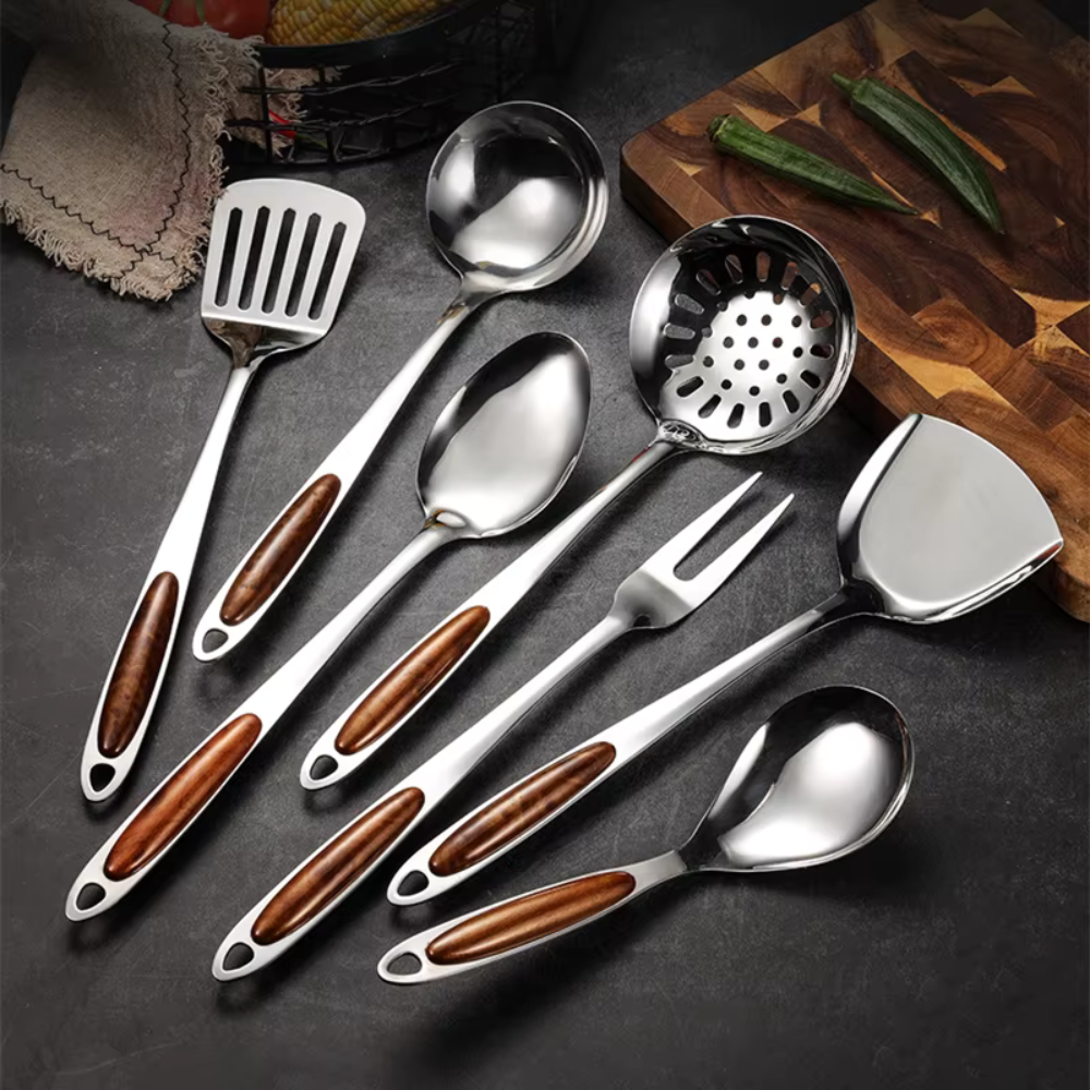 Stainless Steel Kitchen Utensil 7pcs Set, Essential Cooking Tools