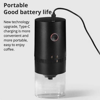 Electric Coffee Grinder Portable Type C Rechargeable Ceramic Burr Mill