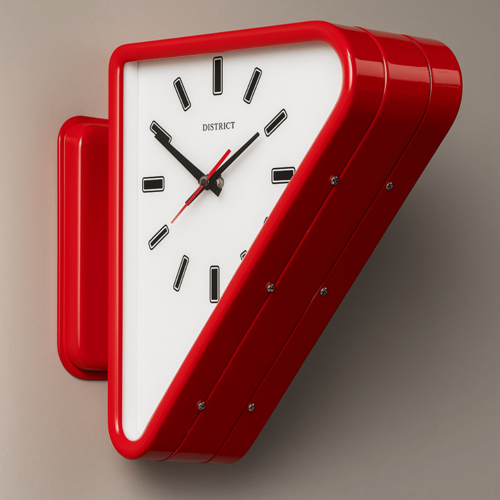Analogue Clocks Double Sided Metal Wall Mounted Silent Geometric Timekeeper