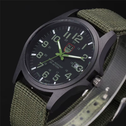 Mens Watches Tactical Field Military Style Quartz Watch with LED