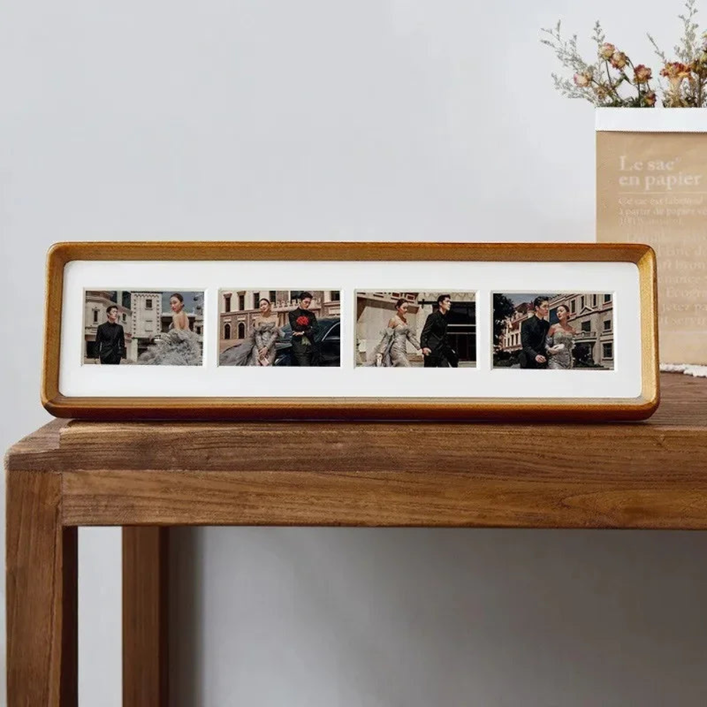 Long Wooden Picture Frame, 3 Or 4 Photo Style
