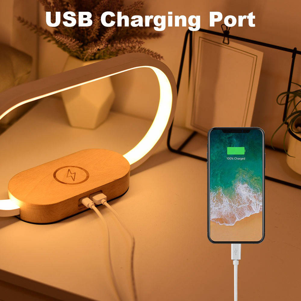 Digital Alarm Clock with Wireless Charging Pad and Dimmable Night Light