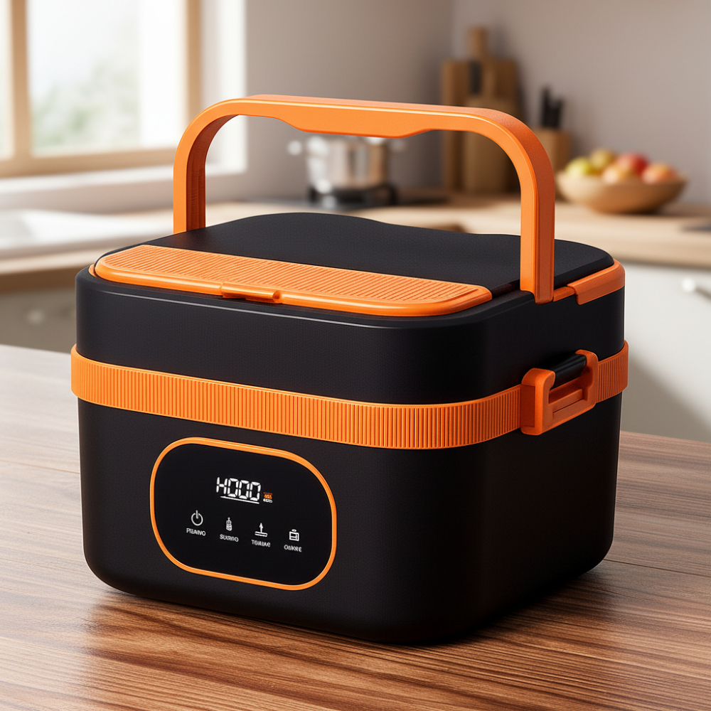 Portable Food Warmer Electric Lunch Box with Wireless Self Heating and Smart Timer