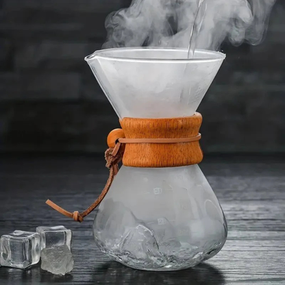 Pourover Coffee Brewer Glass Pot and V60 Dripper Set with Metal Filter