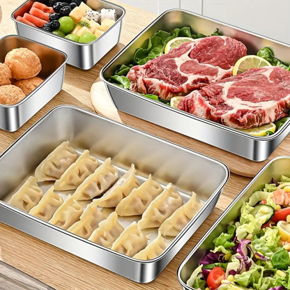 Food Storage Containers Stainless Steel Airtight Meal Prep 3pcs Set