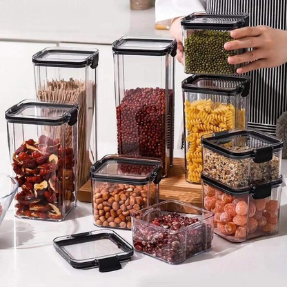 Airtight Food Containers Stackable Kitchen Pantry Storage 8 Piece Set