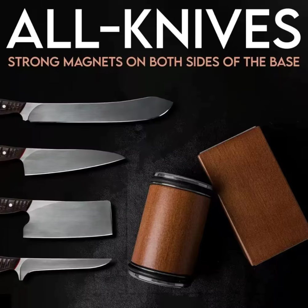 Magnetic Rolling Knife Sharpener - Dual Angle & Grinding Discs