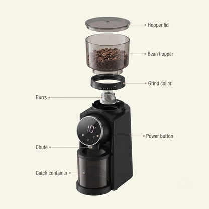 Conical Burr Grinder with Digital Touch Screen and 25 Grind Settings