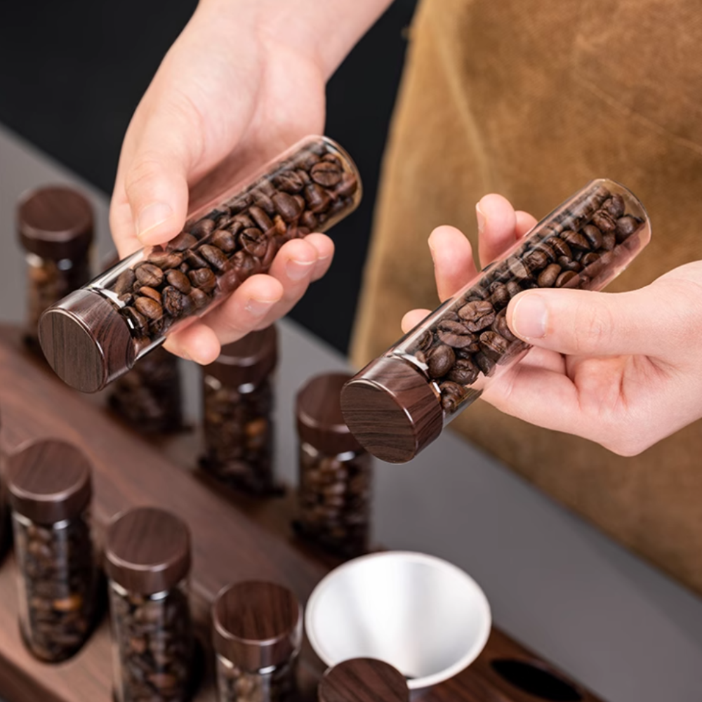 Coffee Bean Storage Test Tube Set - Countertop or Drawer Storage