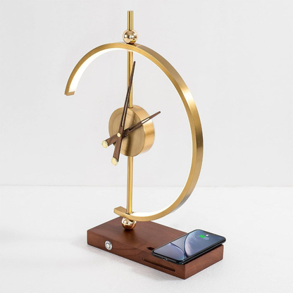Modern Daylight Clock, Desk Lamp Clock With Wireless Charger For Phone
