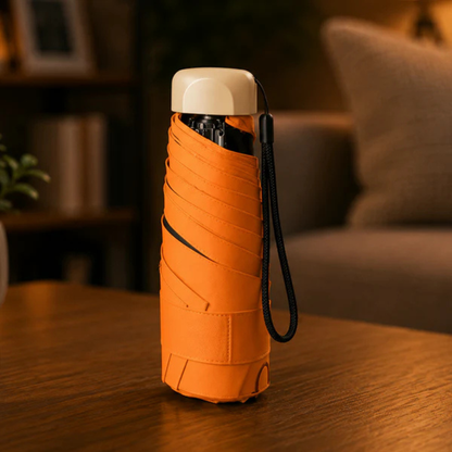 Foldable Umbrella, Five Folding Wind Resistant Manual Rain and Sun Shield