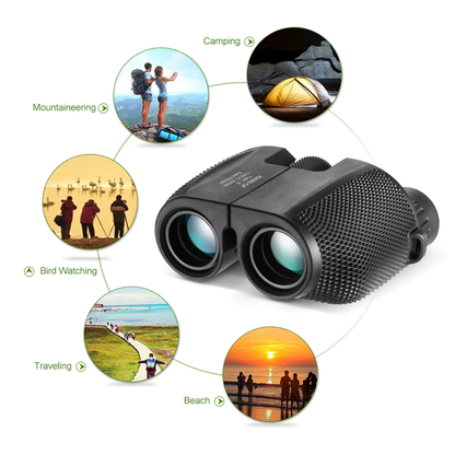 Binoculars 10x25 Fixed Magnification - Portable Optics for Camping