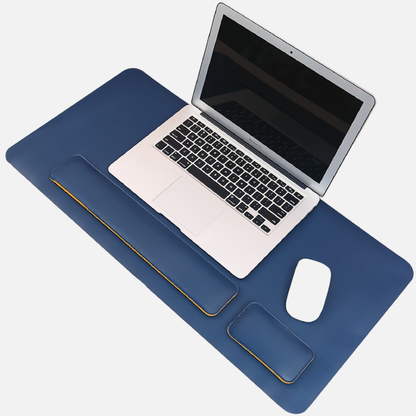 Desk Mat with Keyboard and Mouse Wrist Support Three Piece PU Leather Set